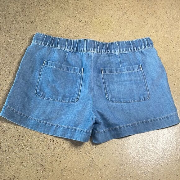 LOFT Linen Blend Chambray Embroidered Drawstring Shorts sz 28 / 6 - Picture 4 of 13